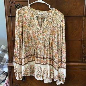 Flowy button down boho blouse